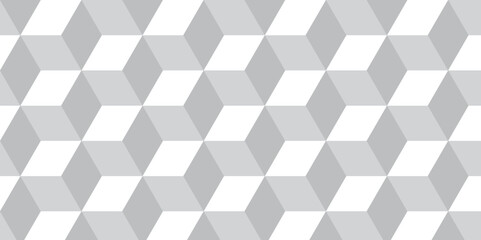 Seamless abstract white and gray background from cubes and lines. Geometric tiles and mosaic creative stylish seamless pattern block cube background. minimal hexagon Cubes mosaic shape vector design