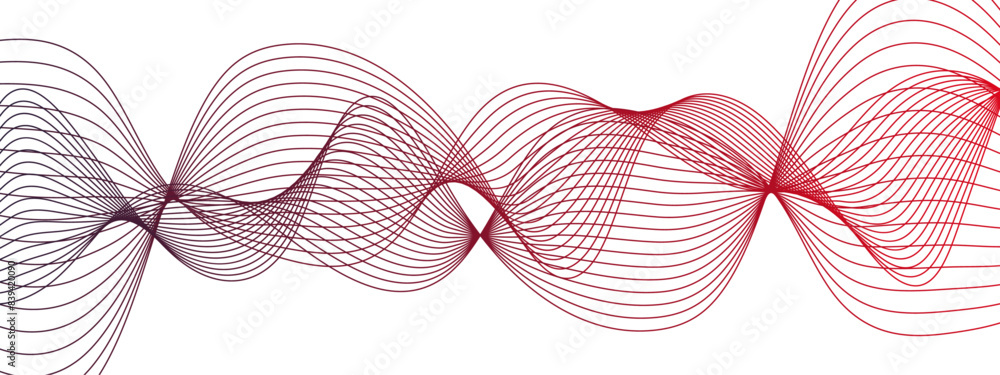 Poster abstract wavy technology curve lines with blend effect. pink wavy tech lines element for technology,