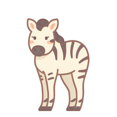 Obraz premium Zebra transparent, simple icon, PNG, can be used easily and conveniently.