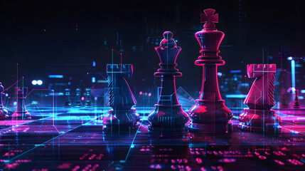 Strategic Cyber Security Icon with Chessboard and Pieces   Defending Against Threats