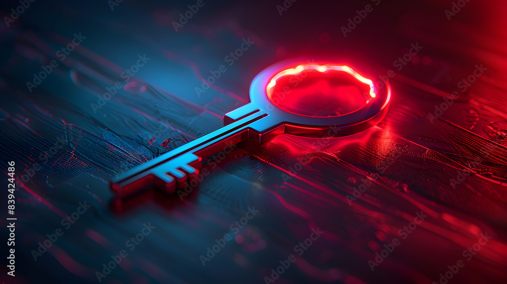 Poster strong passwords for cyber security: 2d vector illustration of key protected password icon