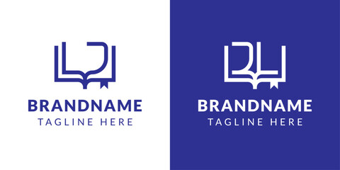 Letters LJ and JL Book Logo, suitable for businesses related to books with LJ or JL initials