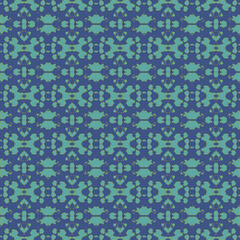 Blue and white watercolor ornament painted with watercolor on paper.