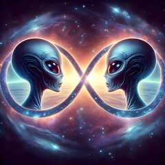 alien in space, infinity, science fiction,