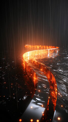 Golden cinematic strip, Mobius loop, multiverse space, fantastic background