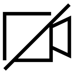 no video line icon vector illustration isolated on white background