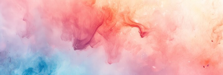 Fototapeta premium Abstract pastel watercolor painting displayed in a gallery setting