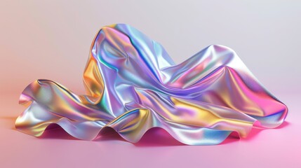 Obraz premium Abstract iridescent holographic cloth background