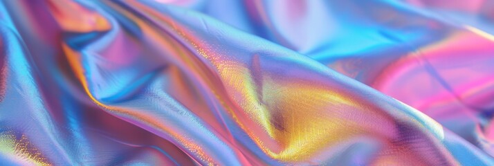 Naklejka premium Abstract iridescent holographic cloth background