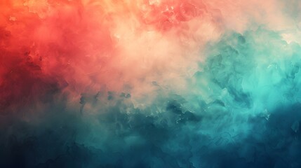 Obraz premium Gradient from dark turquoise to coral abstract banner