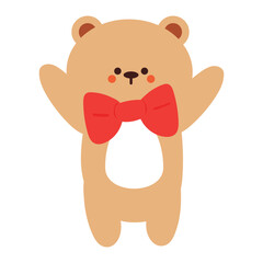 cute hand drawing cartoon bear. cute animal sticker, doodle