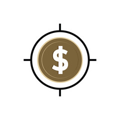 dollar coin target. flat style design. Suitable for use for reports, presentations, finance. vector template design