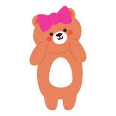 Fototapeta premium cute hand drawing cartoon bear. cute animal sticker, doodle