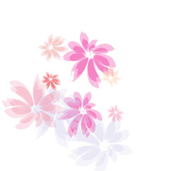 Falling cherry blooming flower parts vector..