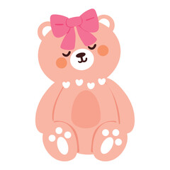 cute hand drawing cartoon bear. cute animal sticker, doodle