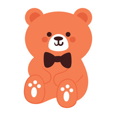 cute hand drawing cartoon bear. cute animal sticker, doodle