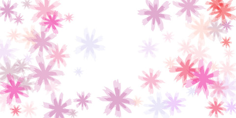 Falling cherry blooming flower parts vector..