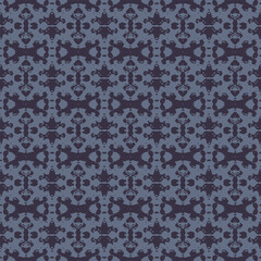 Blue and white watercolor ornament painted with watercolor on paper.