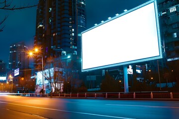 billboard at night city AI generative