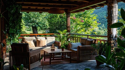 Tranquil Terrace With Mountain Views