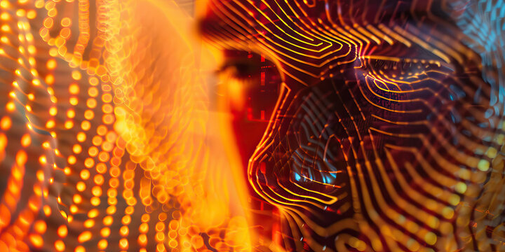 The Shifting Sands of Digital Identity: A blurry digital image, obscuring the identity of an anonymous user behind a public computer screen. 