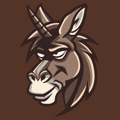 Mule head mascot vector illustration on isolated background