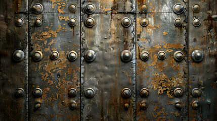 Fototapeta premium Rusty metal surface with black and aqua paint spots,Rusty metal texture, old grunge backgrounds