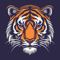 Tiger head mascot vector illustration on isolated background