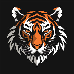 Tiger head mascot vector illustration on isolated background