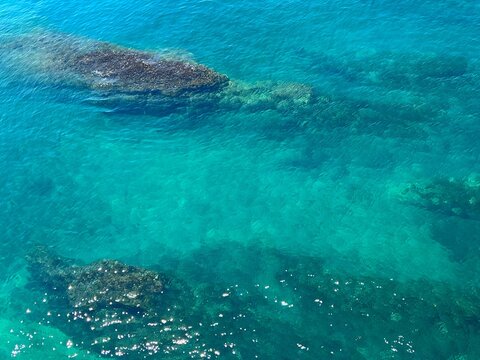  Sea blue azure clear water aerial view