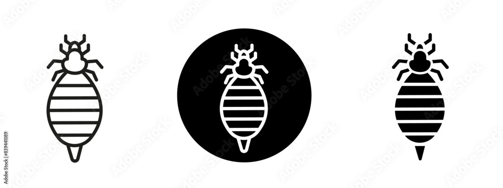 Poster louse vector icon set - ui design symbols in black filled, and outlined styles, editable and reusabl