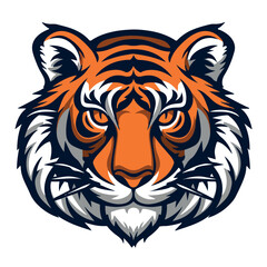 Fototapeta premium Tiger head mascot vector illustration on isolated background