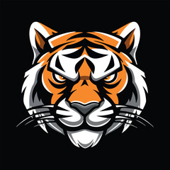 Tiger head mascot vector illustration on isolated background