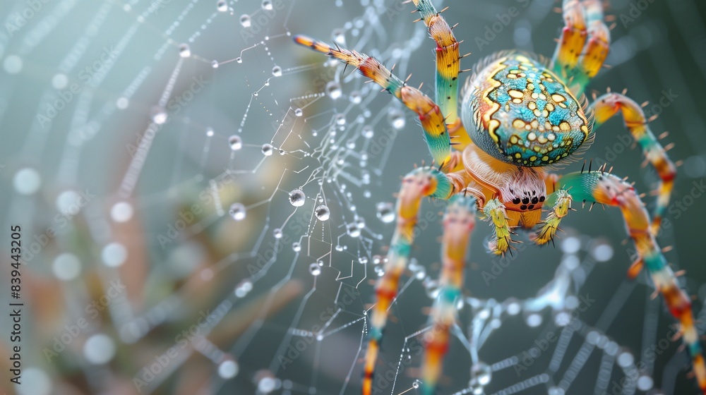 Wall mural gemweaver: a spider that weaves webs with intricate, gem-like patterns
