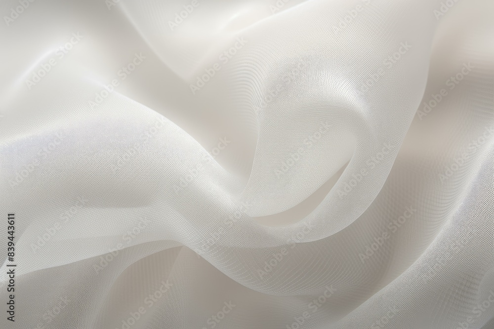 Poster elegant and sophisticated white fabric texture with delicate waves and subtle curves, creating a lux