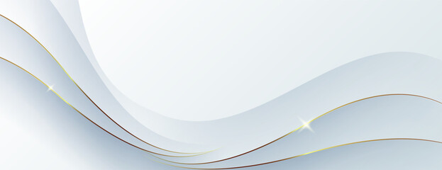 white background with golden wavy lines.  suitable for wallpaper, banner, poster, cover, brochure, flyer.