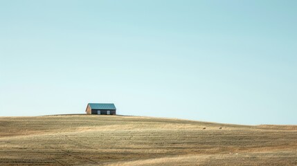 A Solitary Barn Under A Vast Sky