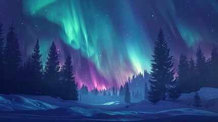 Fototapeta premium Borealis landscape