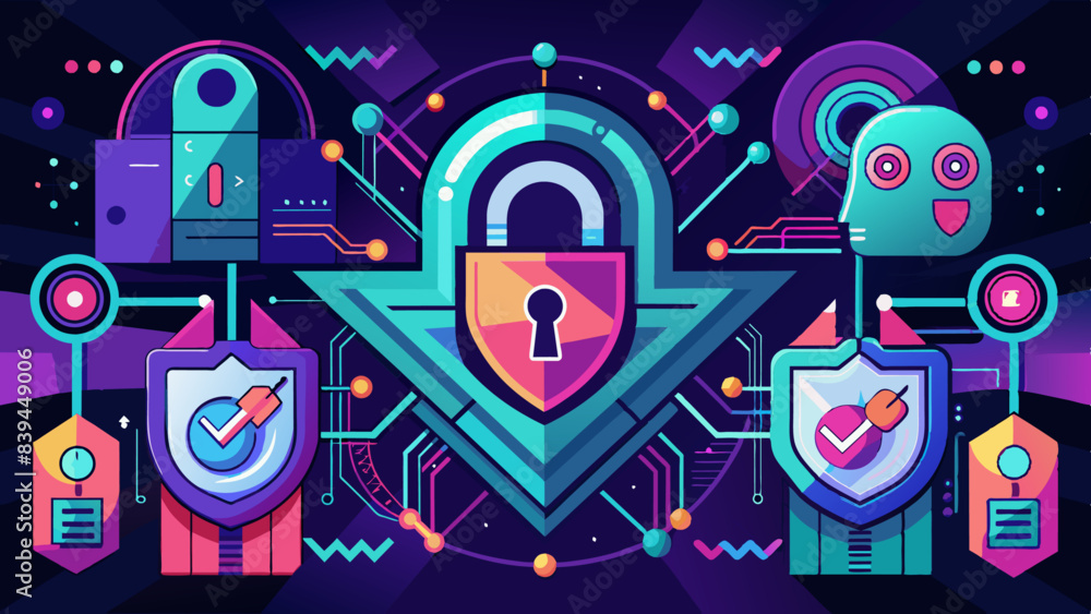 Poster from aesthetic to functionality the dual role of neon locks in cyber security