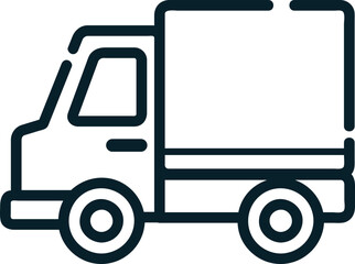 Truck, hand-drawn express delivery icon.