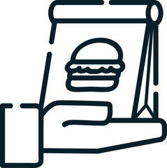 Food deliver, hand-drawn express delivery icon.