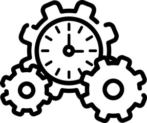 Time management, hand-drawn business management icon.