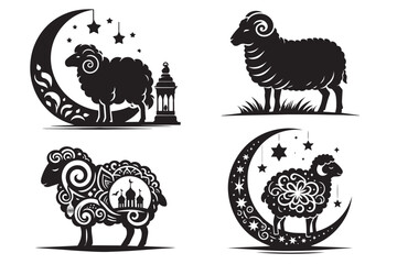 Eid al Adha Sheep Vector Illustration Art Collection