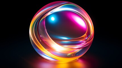 Shiny soap bubble with a spectrum of colors