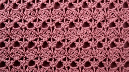 Detailed Red Crochet Pattern Texture Background