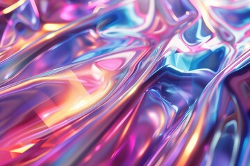 Naklejka premium 38 Abstract holographic 3D shapes with a metallic sheen and vibrant colors