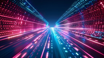 Obraz premium Abstract Futuristic Technology Background with Light Trails