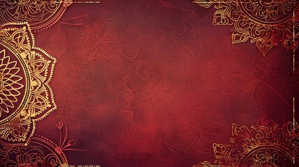 Elegant Maroon Mandala Floral Invitation with Gilded Borders and Indian