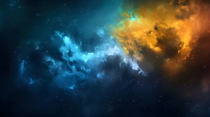 Fototapeta premium Dramatic Cosmic Explosion Cosmic Burst in Starry Galaxy Universe Dark Space Art