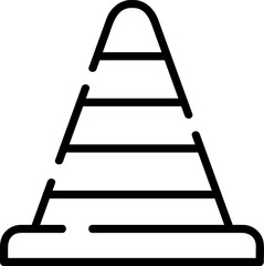 Construction cone, hand-drawn construction icon.